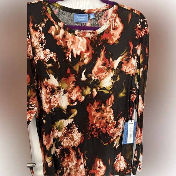 Simply Vera Vera Wang Tops - NWT SZ XL SIMPLY VERA WANG 100% COTTON Long Slv TShirt Top